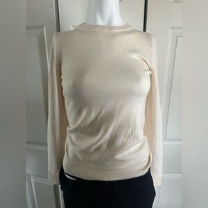 Milly Merino Wool Cream Long Sleeve Sweater